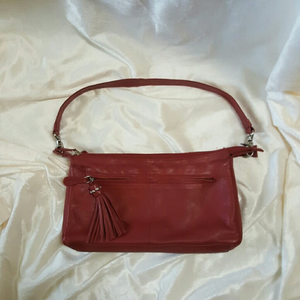 Red leather purse