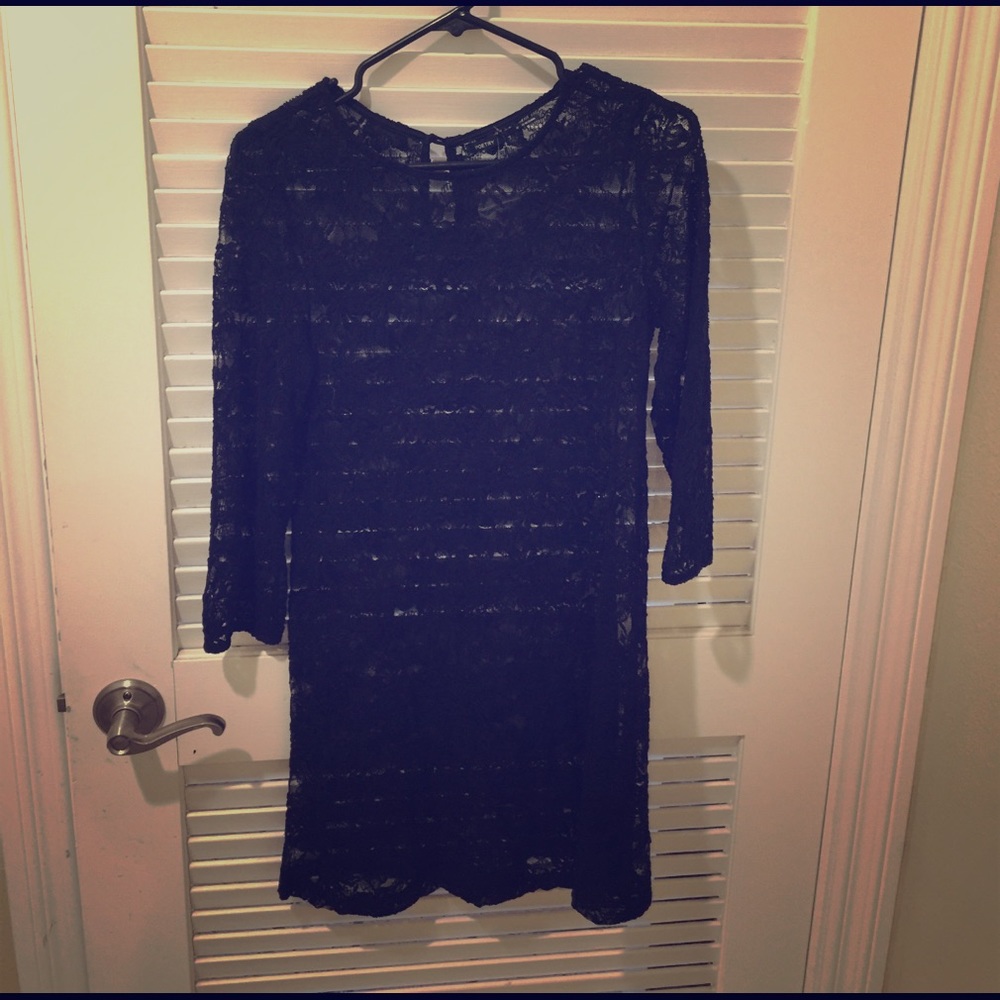 Lace mid length dress with slip underneath