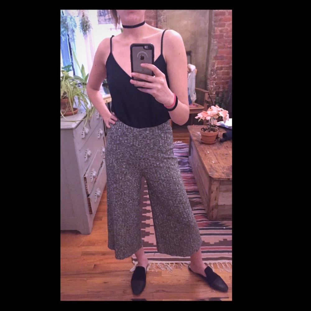 Ribbed knit culottes