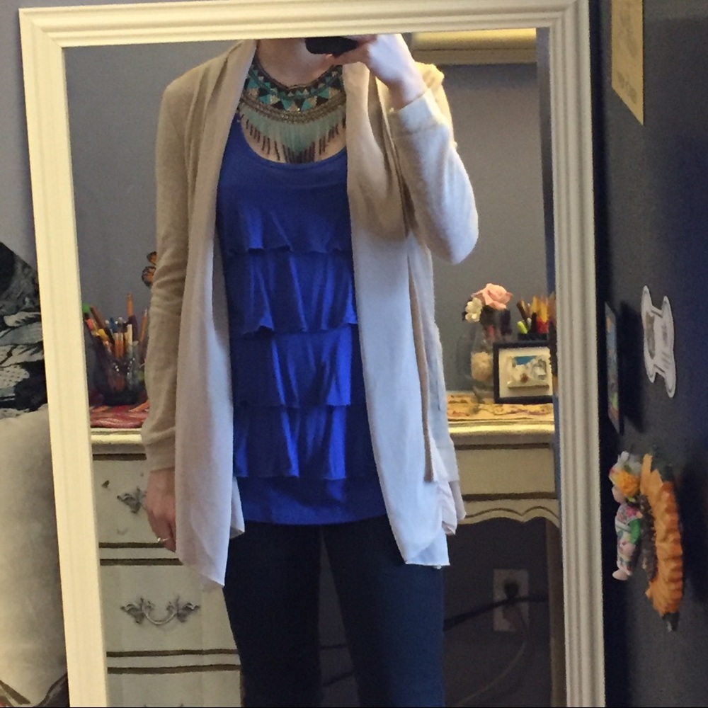 NWT Royal Blue Ruffle Tank - Picture 2 of 4