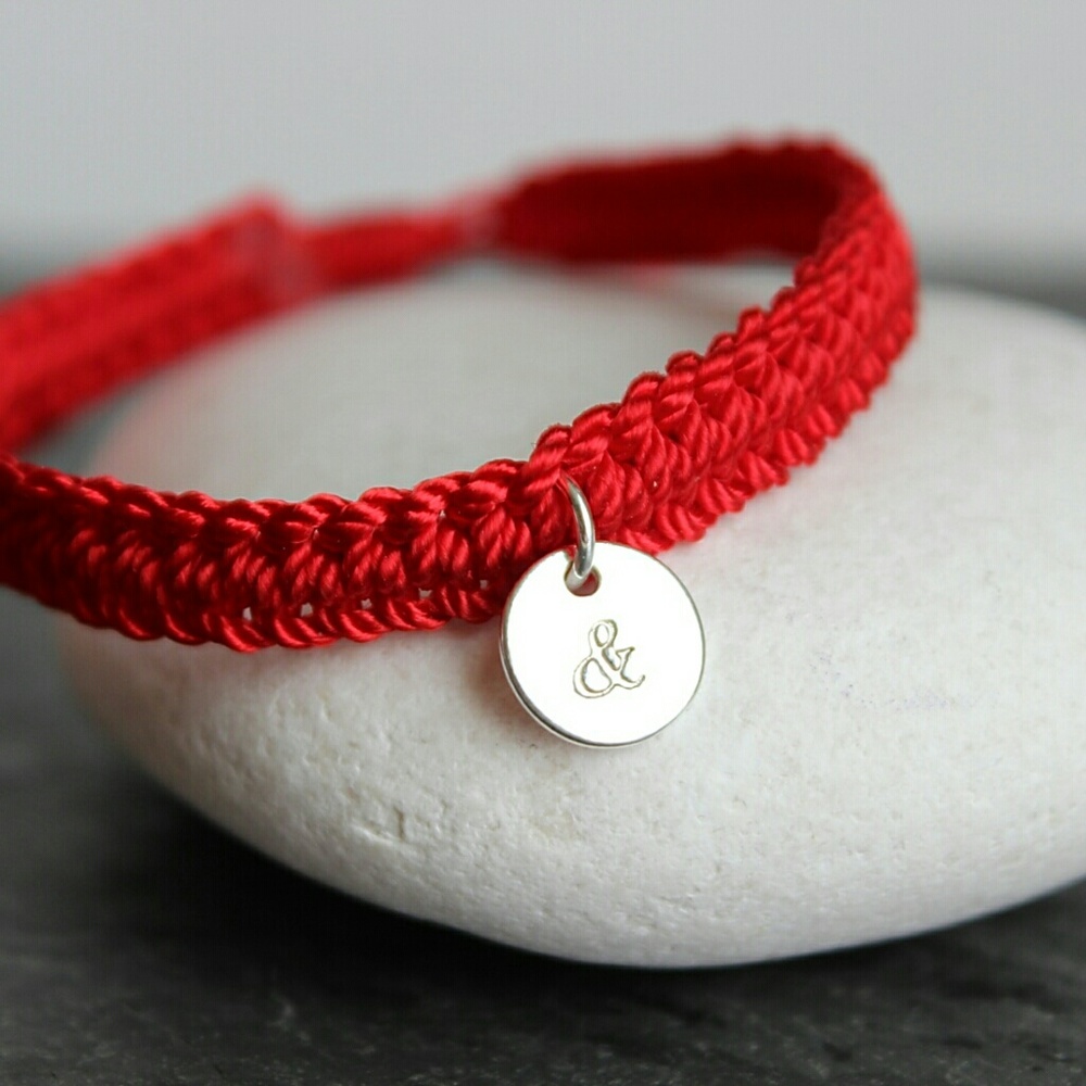 Friendship Braided Sterling Silver Charm Bracelet