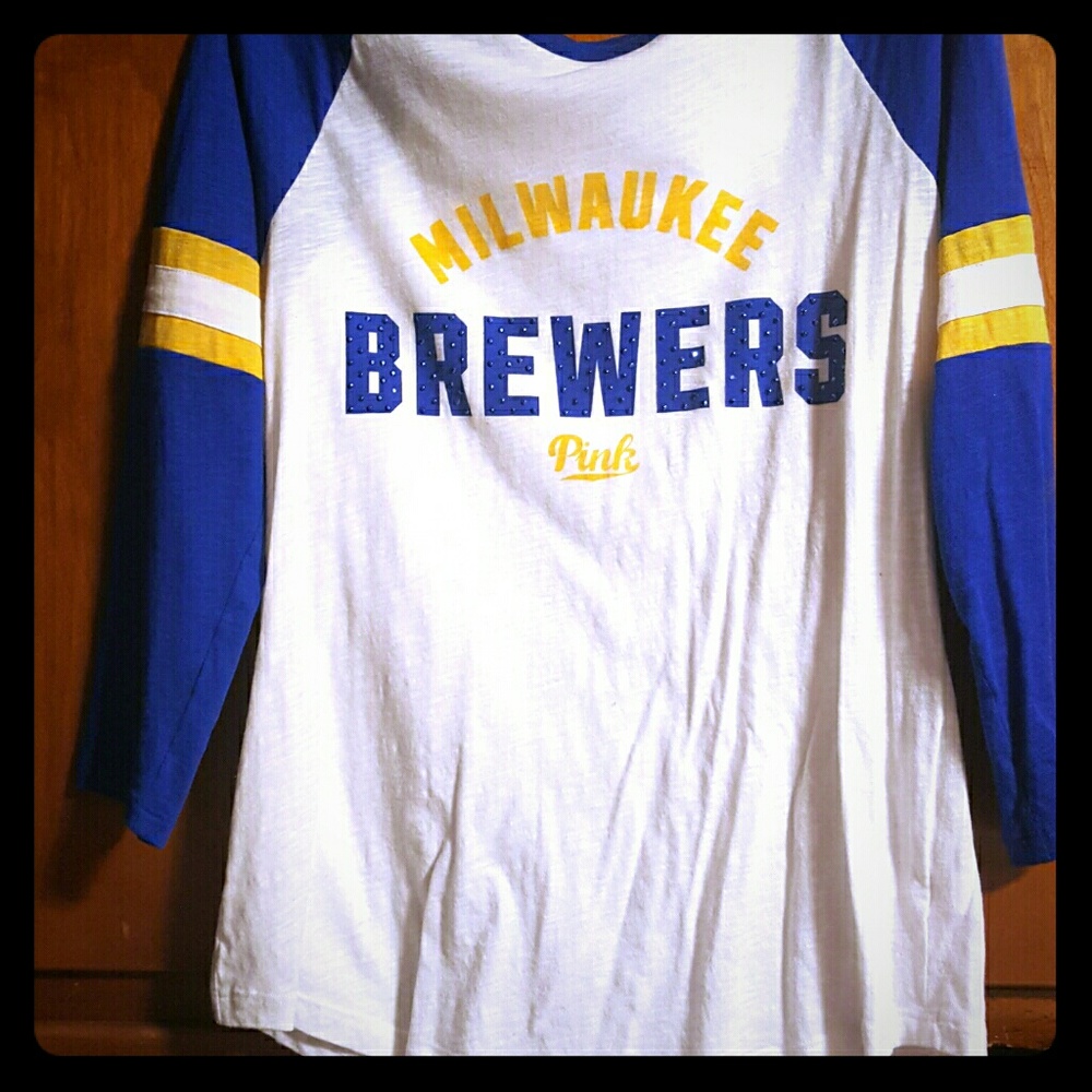 Victoria's secret pink milwaukee brewers top