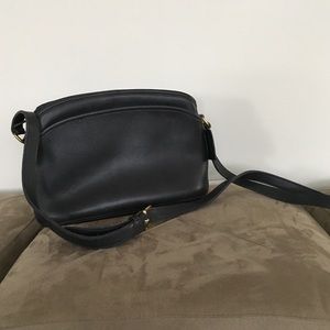Black leather coach cross body bag