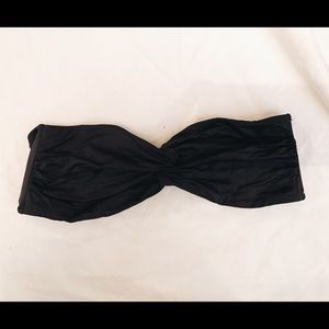 Charcoal strapless twist top