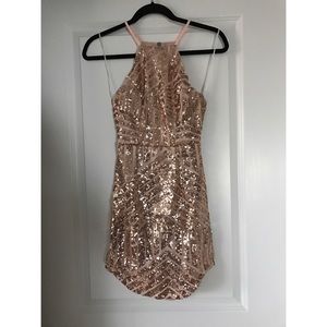 Hello Molly Rose Gold Sequin Dress