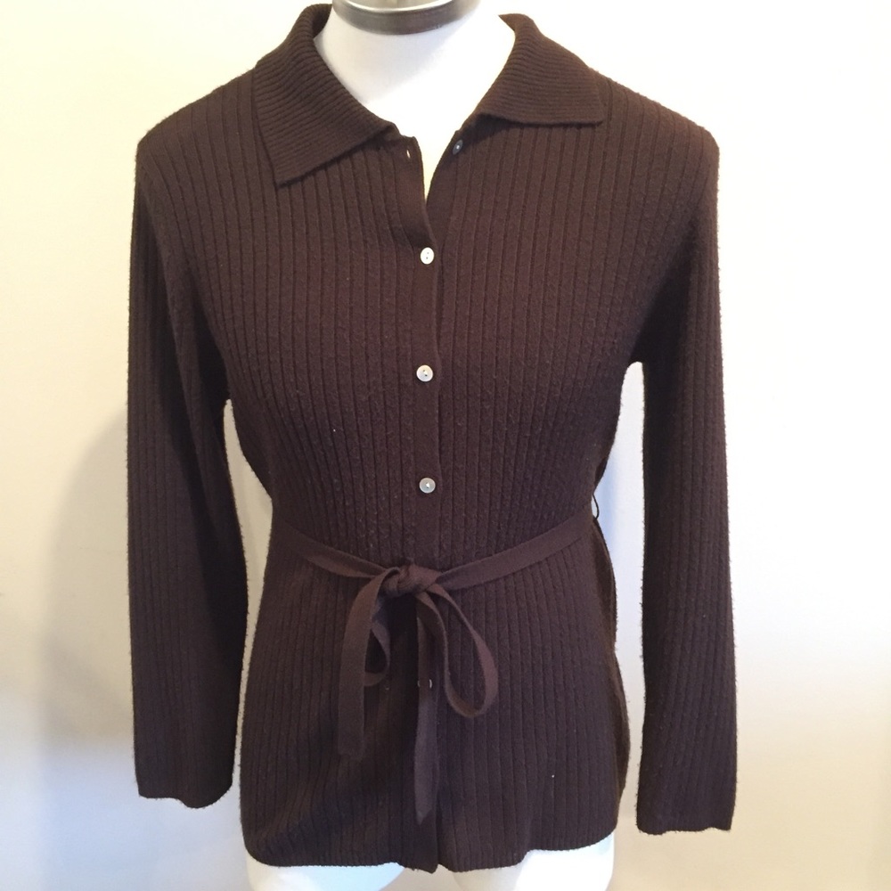 Brown Buttoned Cardigan