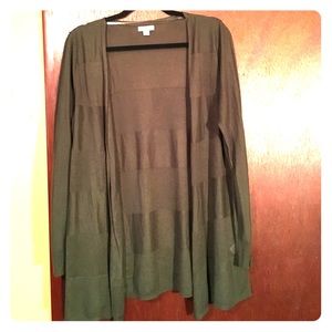 Merona XXL green striped cardigan career