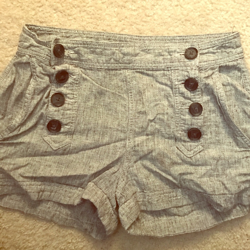 High waisted linen shorts H&M