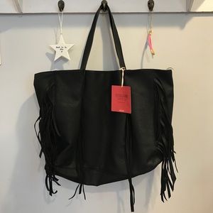 Mossimo Fringe Black Tote