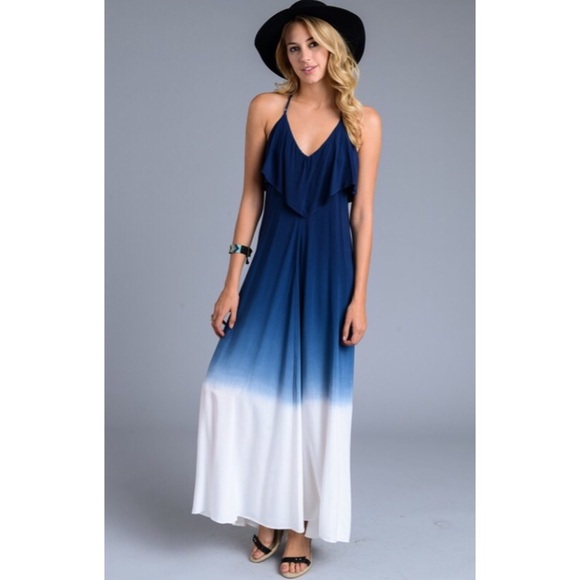 blue ombre maxi dress
