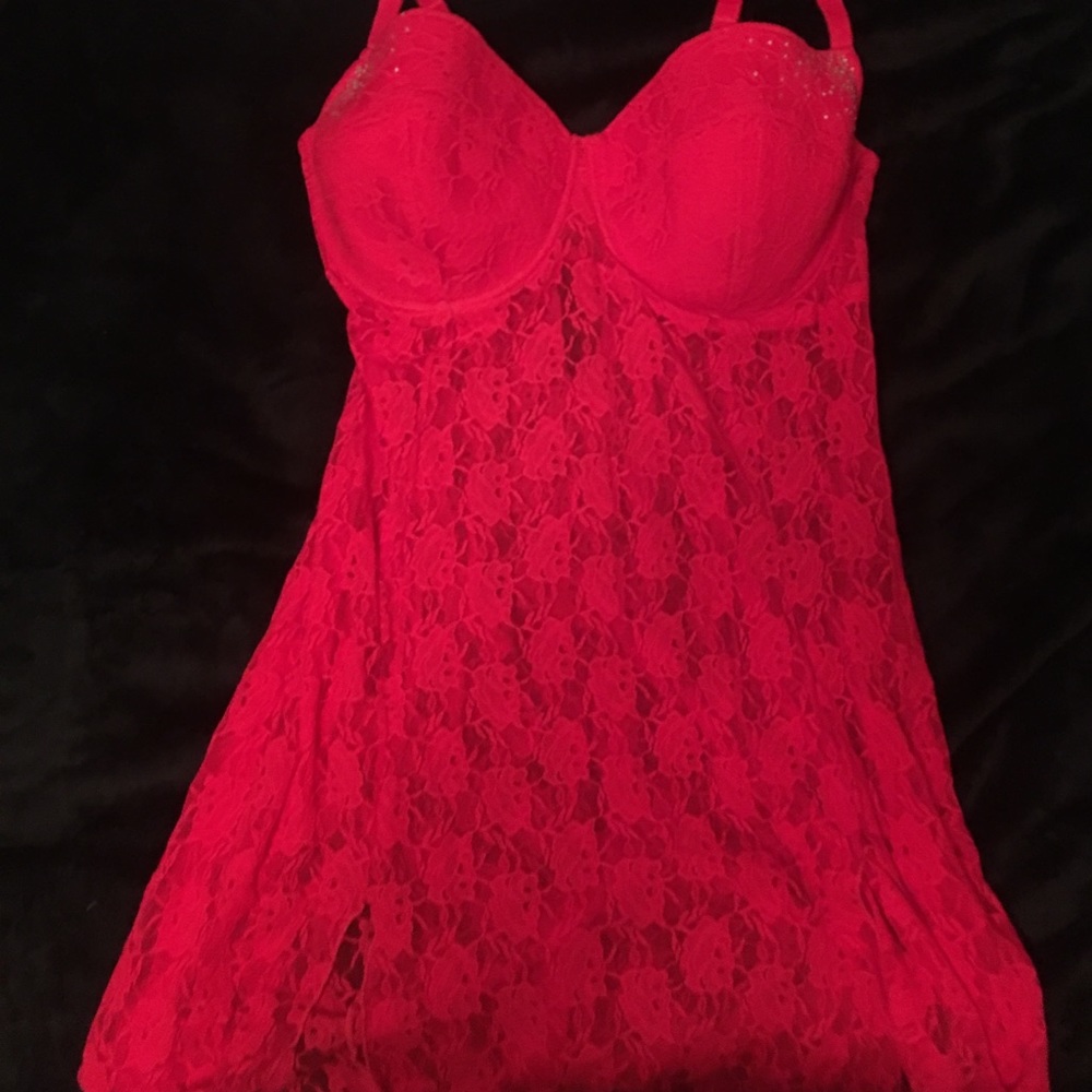 Fire red lingerie