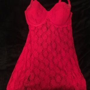 Fire red lingerie