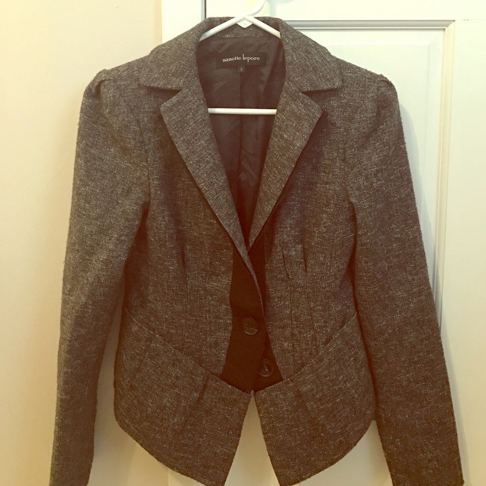 Nanette Lepore tweed fitted blazer