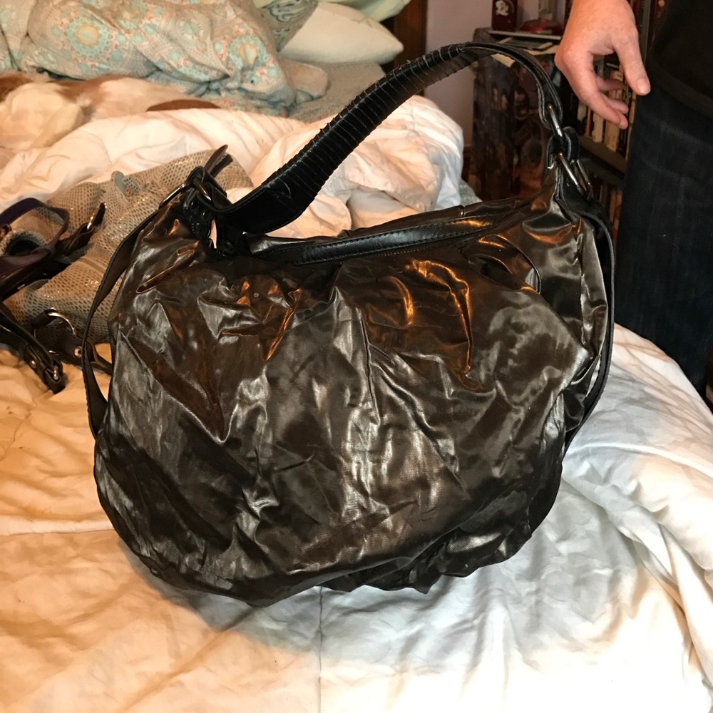 Luana Italy shiny brown material bag. 1990s