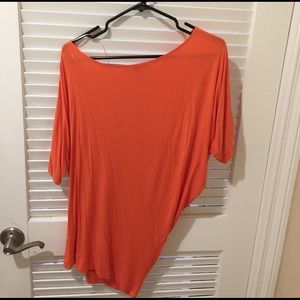 Pretty peach/salmon asymmetric top