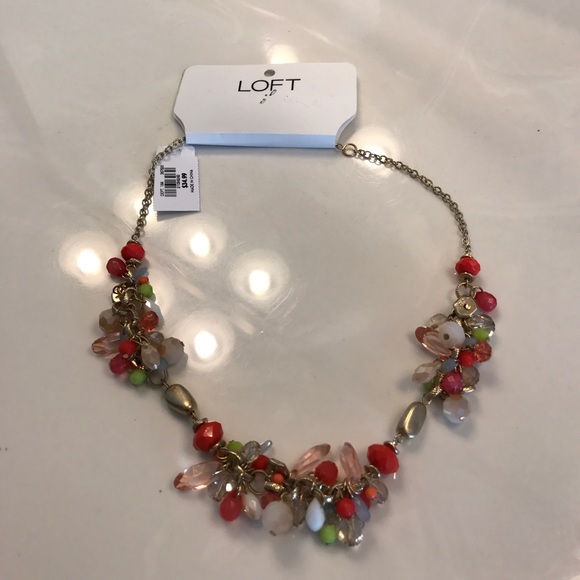 LOFT Jewelry - Ann Taylor loft beaded necklace pink peach green