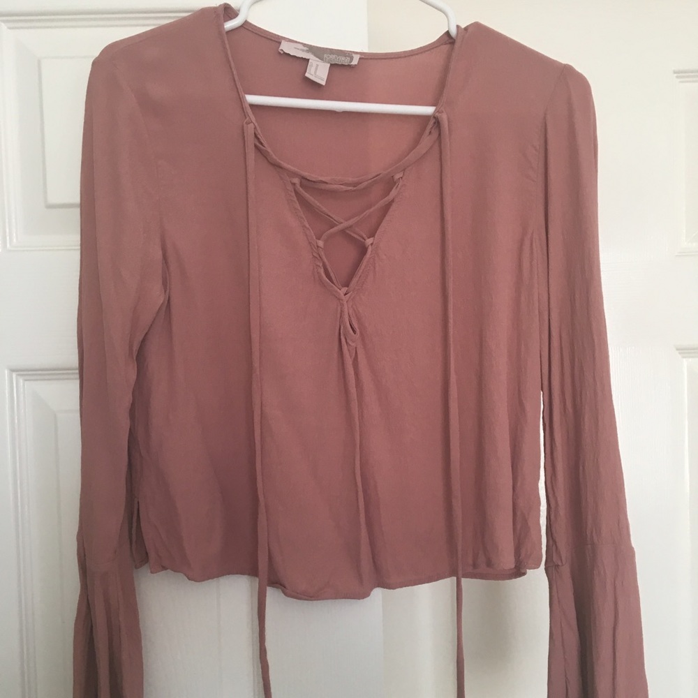 SOLD Pink Lace-Up long sleeve
