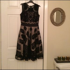 Black and Tan knee length dress
