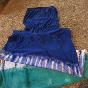Strapless Maxi tie dye dress