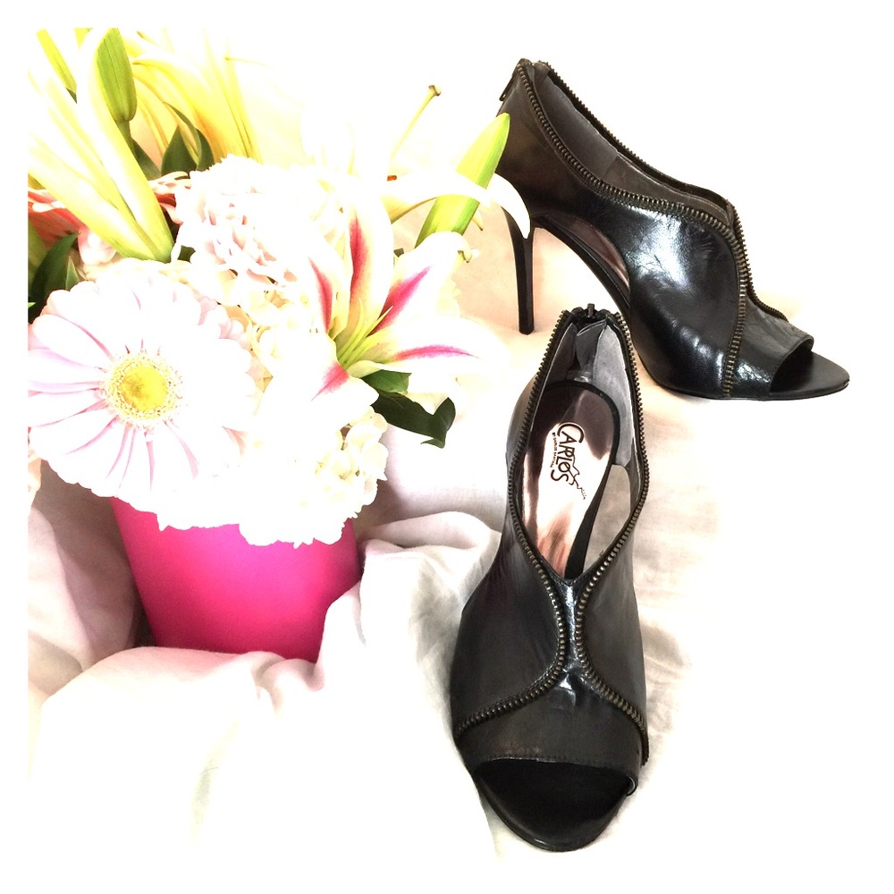 Carlos zipper detail, open side, peep toe 4 "heel.