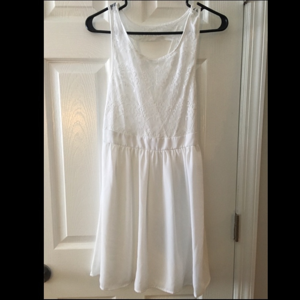 White lace top dress