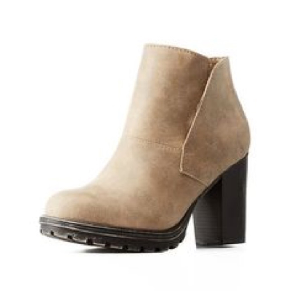 Bamboo Lug Sole Chunky Heel Boots