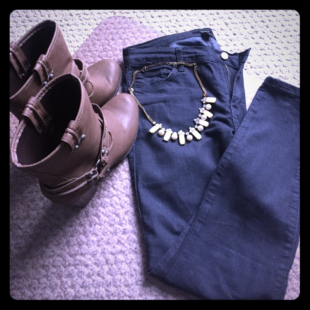 Skinny jeans - gray/black
