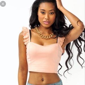 Peach crop top. BRAND NEW 👈🏻✨