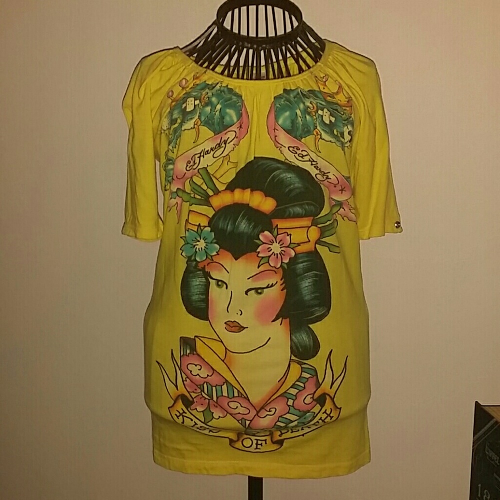 Ed Hardy "Kiss of death" top