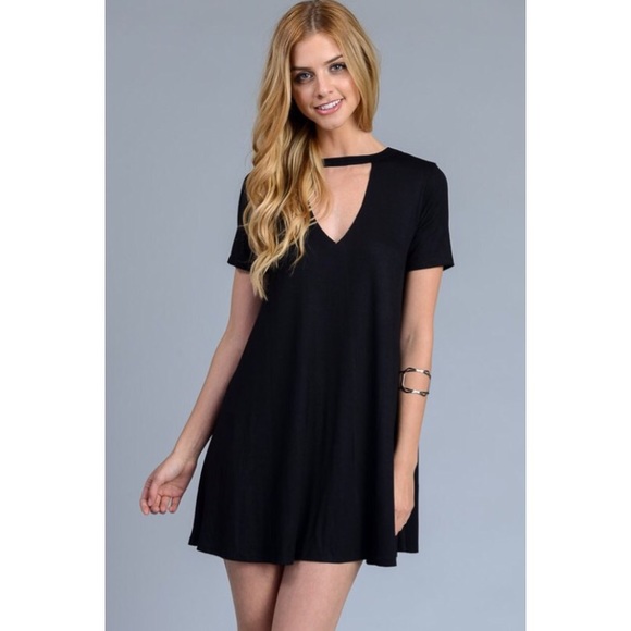❗️CLEARANCE❗️Black Choker Tunic Dress S M L - Picture 2 of 3