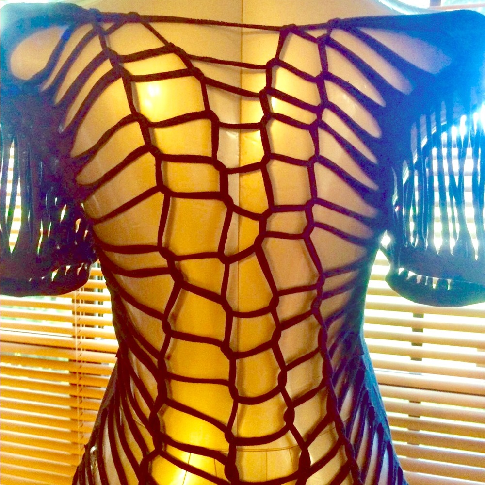 GORGEOUS CUT AND WEAVED TEE OR BEACH COVER-UP