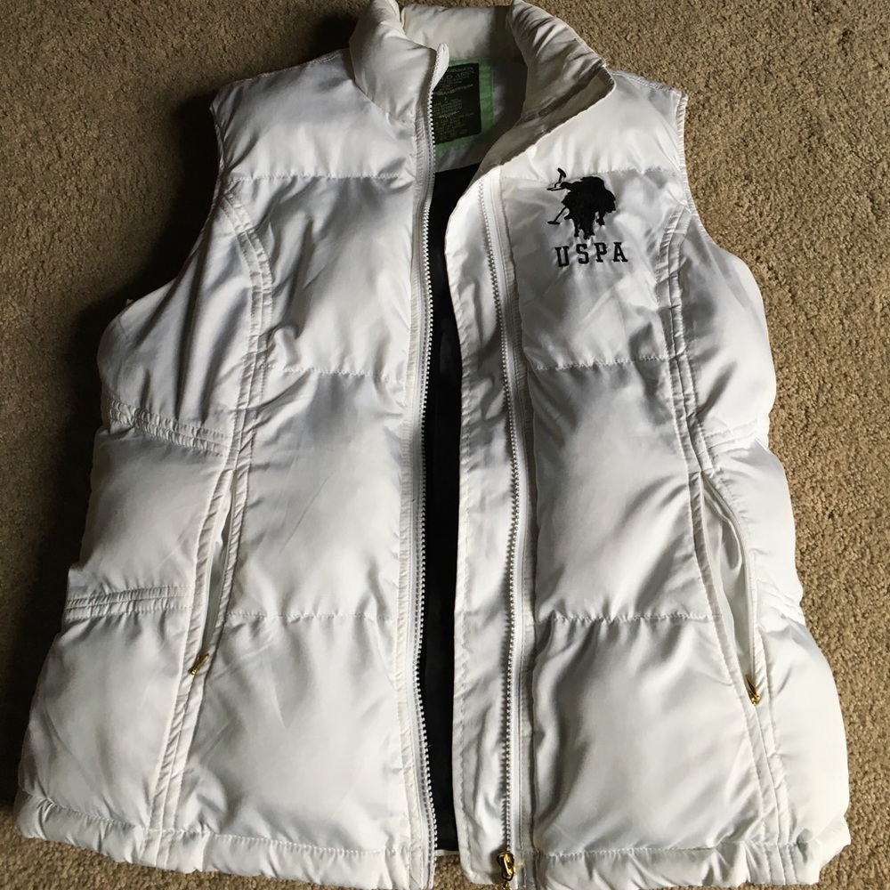 White USPA puffer vest