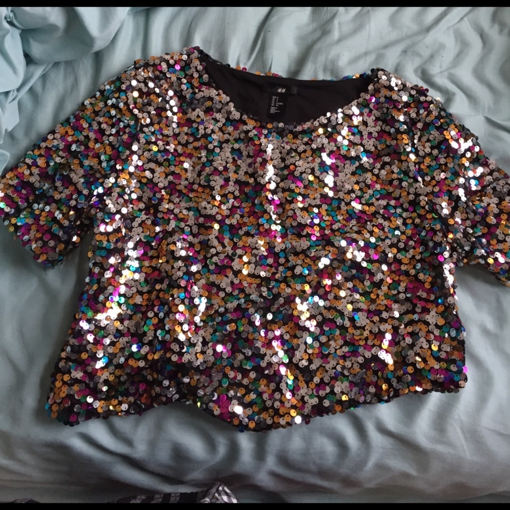 Sequin box crop top