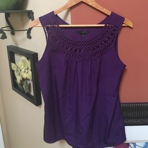Purple sleeveless blouse