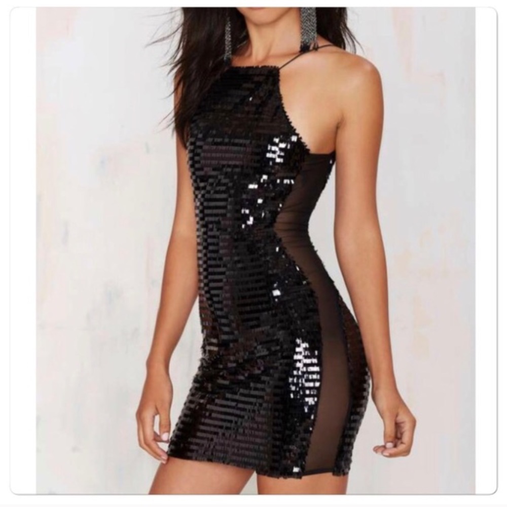 Black sequin dress!