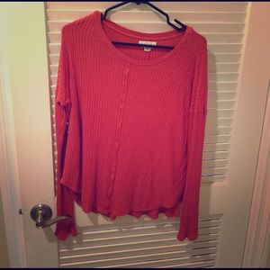 Pinkish red long sleeve thermal