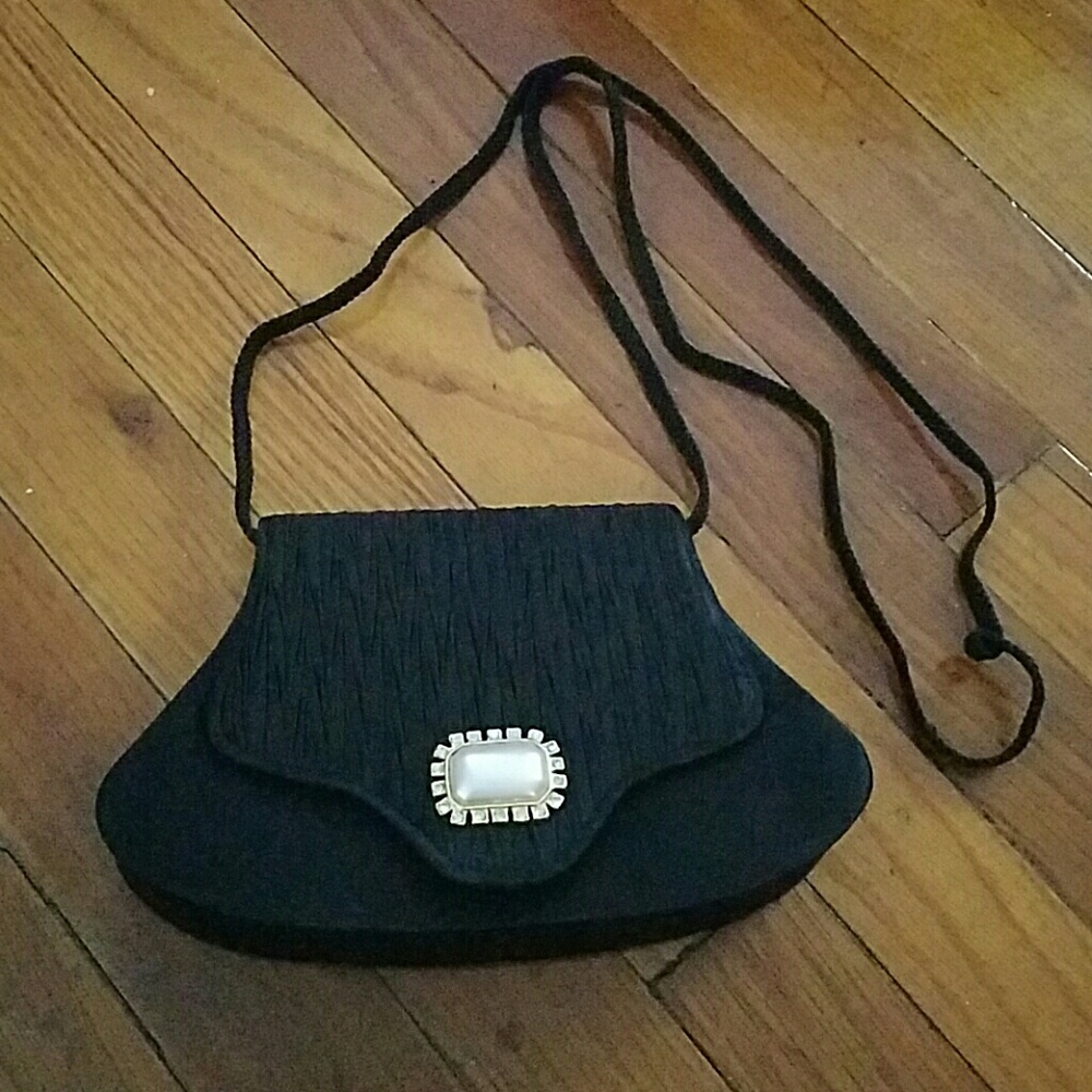 Vintage black pearl purse