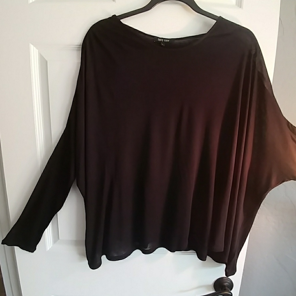 100%Rayon black long sleeve tee