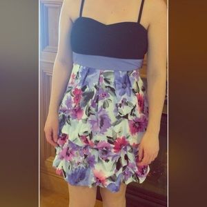 Floral and black dress