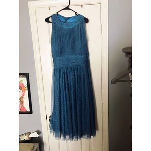 Iconic Vintage Blue Halter Roosevelt Swing Dress