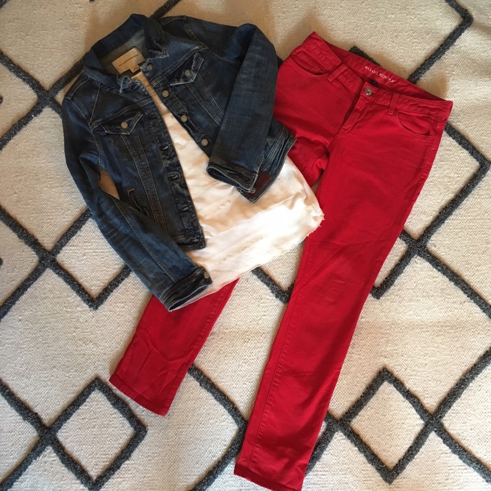 Banana Republic Red Skinny Jeans