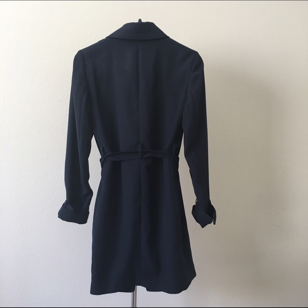Ann Taylor navy trench coat size S - Picture 3 of 6