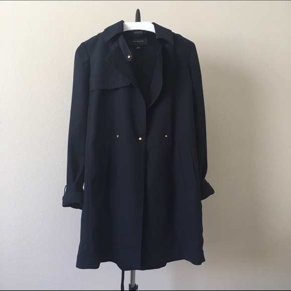 Ann Taylor navy trench coat size S - Picture 2 of 6