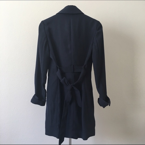 Ann Taylor navy trench coat size S - Picture 4 of 6
