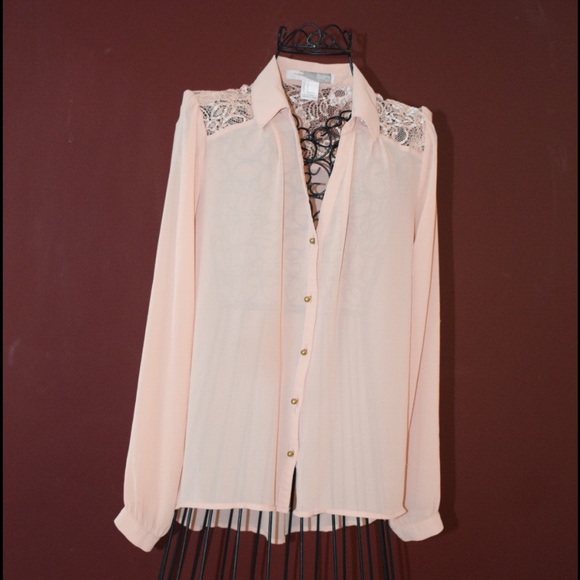 Pink button up long sleeve - Picture 1 of 2