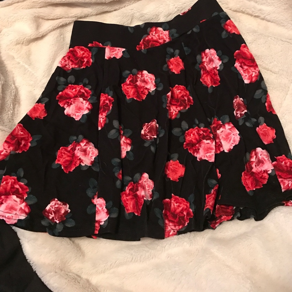 Black rose skater skirt