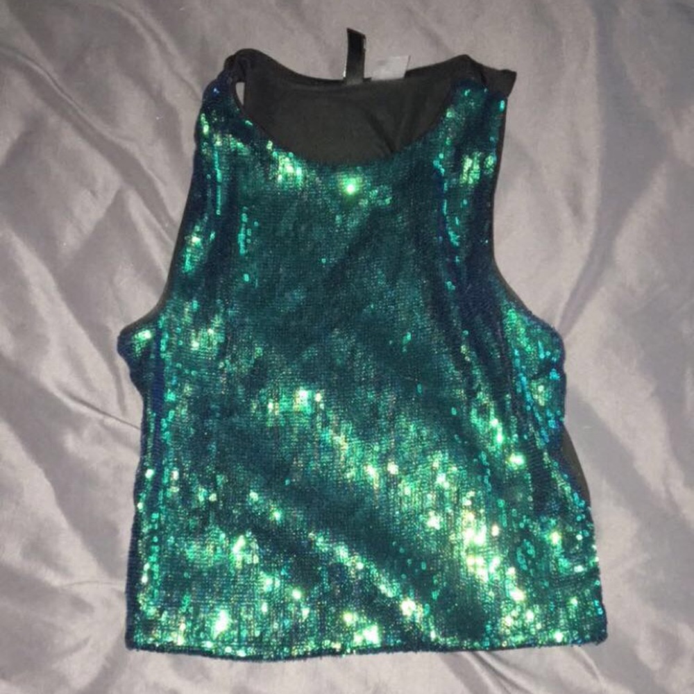 Sequin crop top
