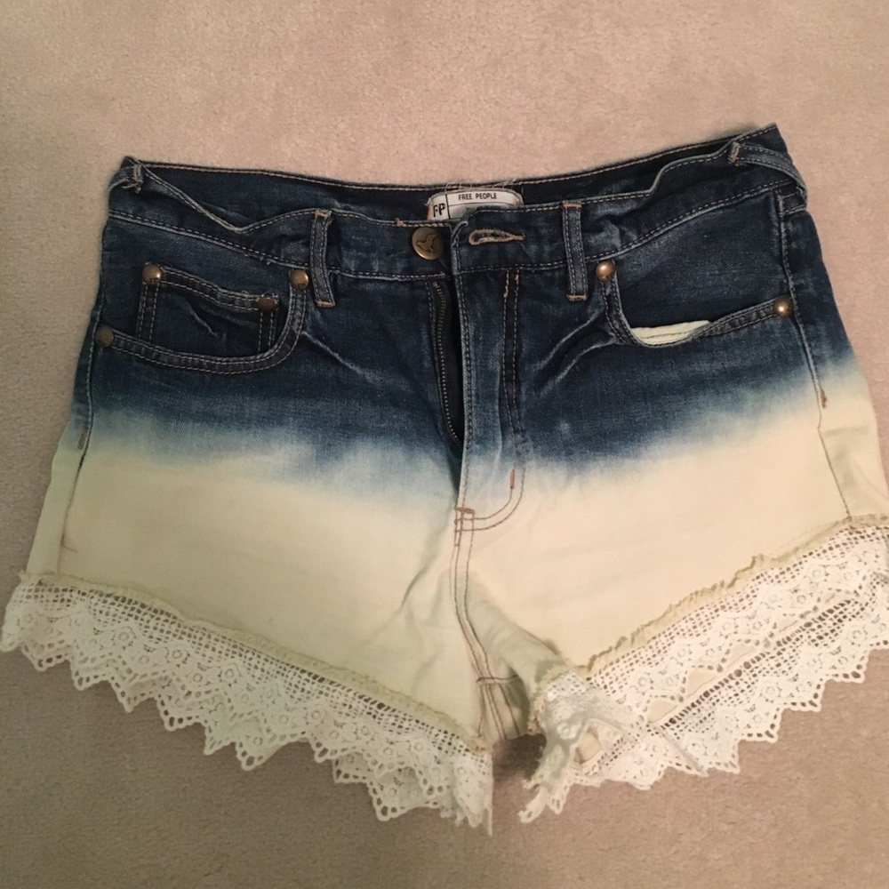 Free people high rise Jean shorts