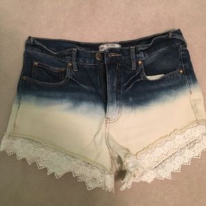 Free people high rise Jean shorts