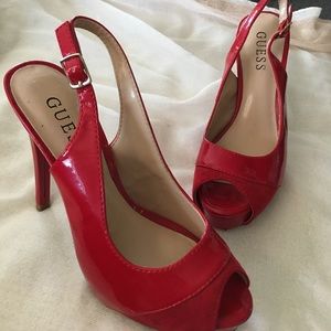 Red Peep Toe Heels 👠